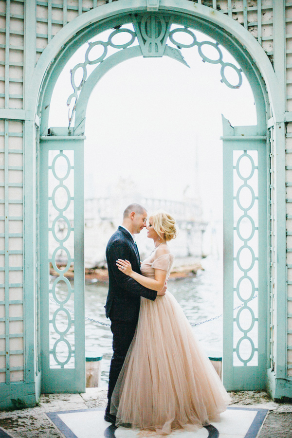 Drenched in soft hues of mint and blush, this Miami engagement photo is a real coastal beauty!