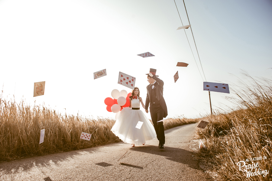 Whimsical and magical Alice in Wonderland themed prewedding session!