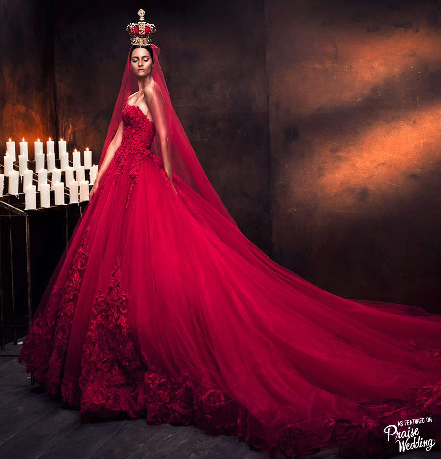 This Ezra Couture red gown is absolutely stunning!