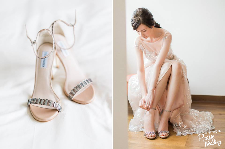 Every bride needs a romantic "getting-ready" portrait like this!