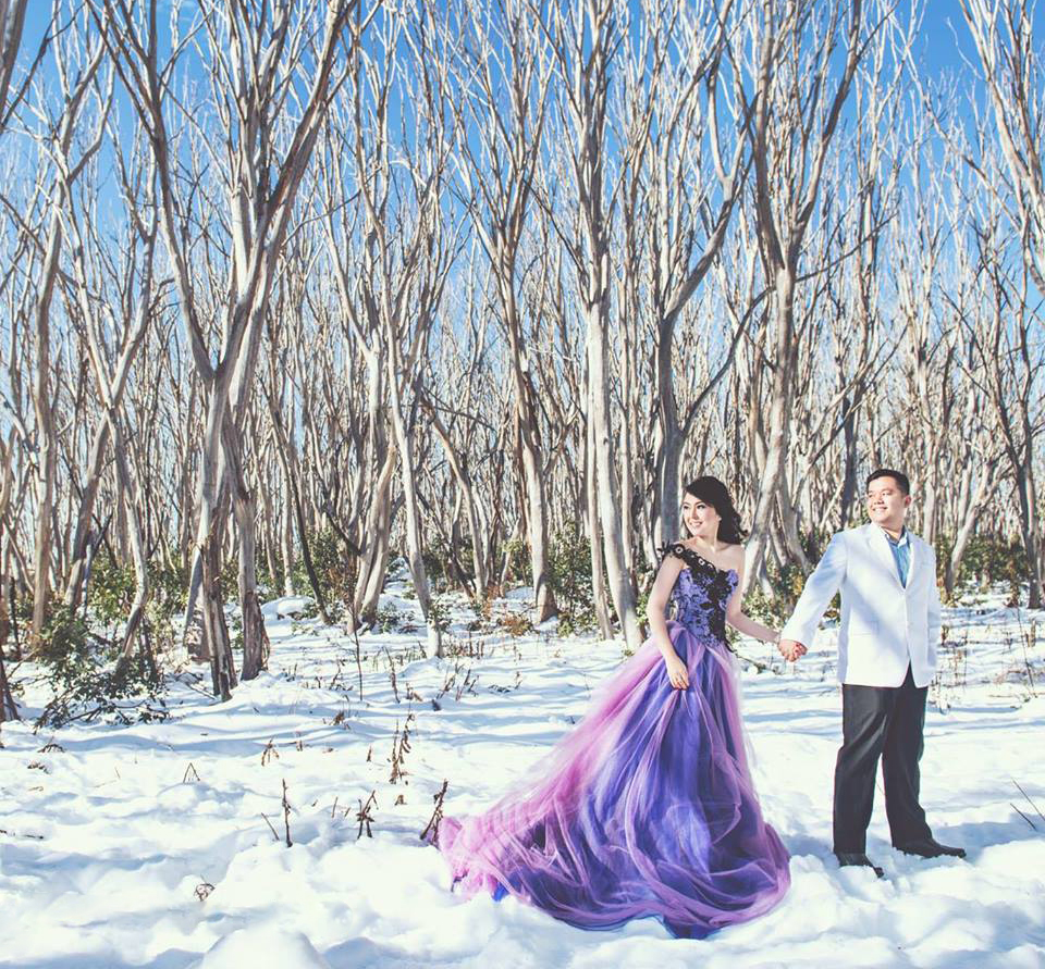 This puprle tulle gown looks stunning in the snow! Every girl deserves to stand out!