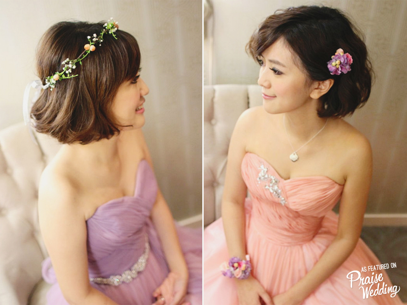 So in love with these chic and fresh hairstyles for short-hair Brides!