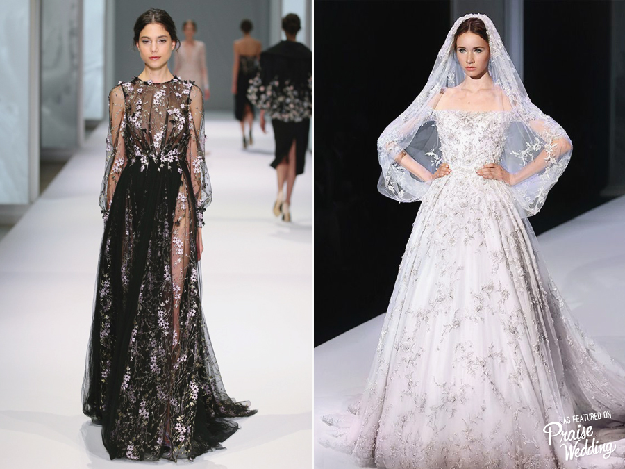 Black or White? Ralph & Russo's floral-inspired designs are so romantic and stylish!