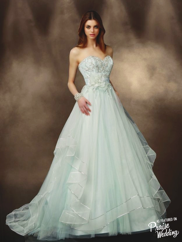 Impression Bridal's light mint wedding gown is oh-so-romantic!