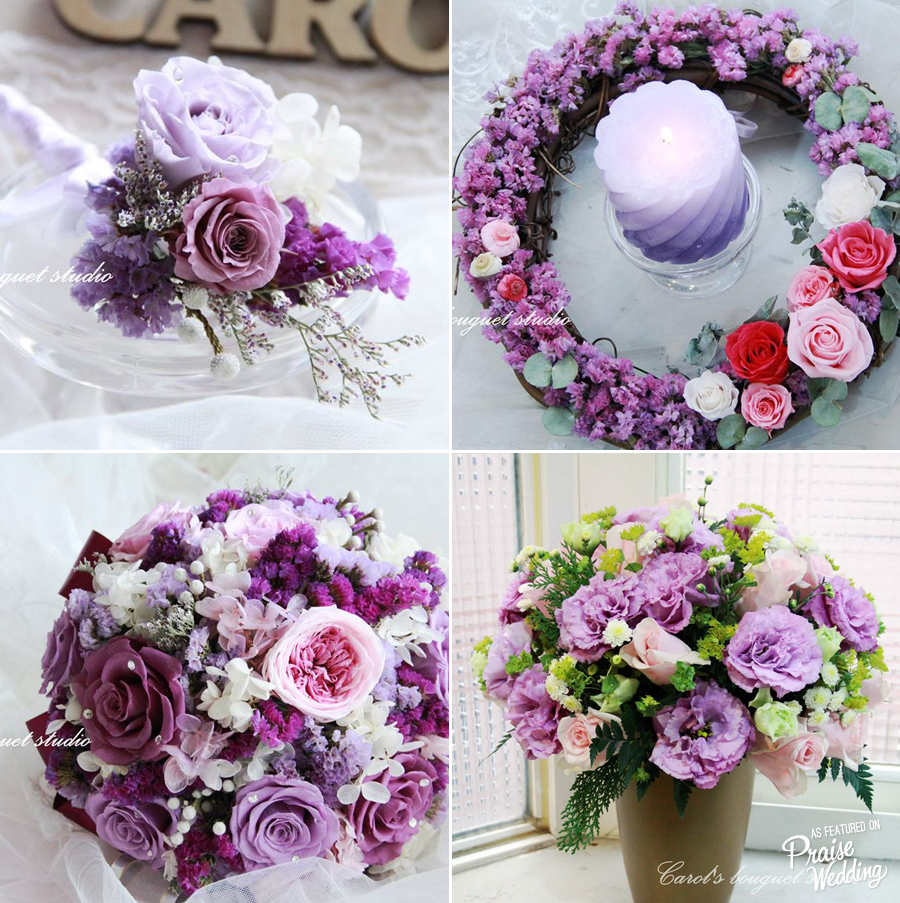 These purple wedding floral designs are swoon-worthy!