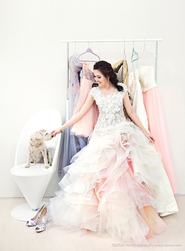 Pink ruffles are magical! This bridal look is like a dream-come-true for girls!