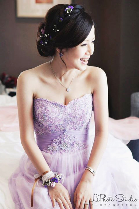 A lovely bridal portrait  - love this romantic lavender reception look!
