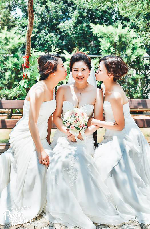 You may now kiss the Bride, sisters! 