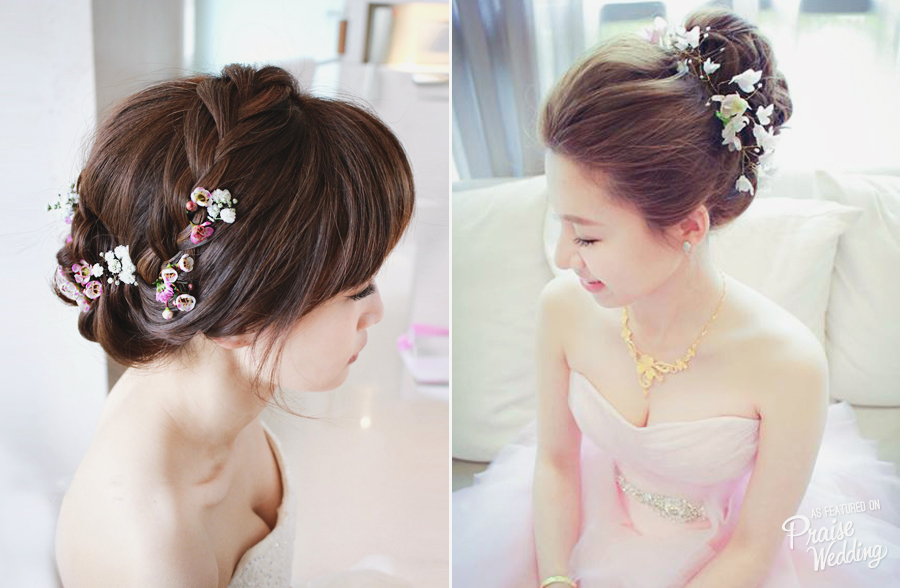 Sweet ways to add a touch of summer floral scent to your bridal hair!