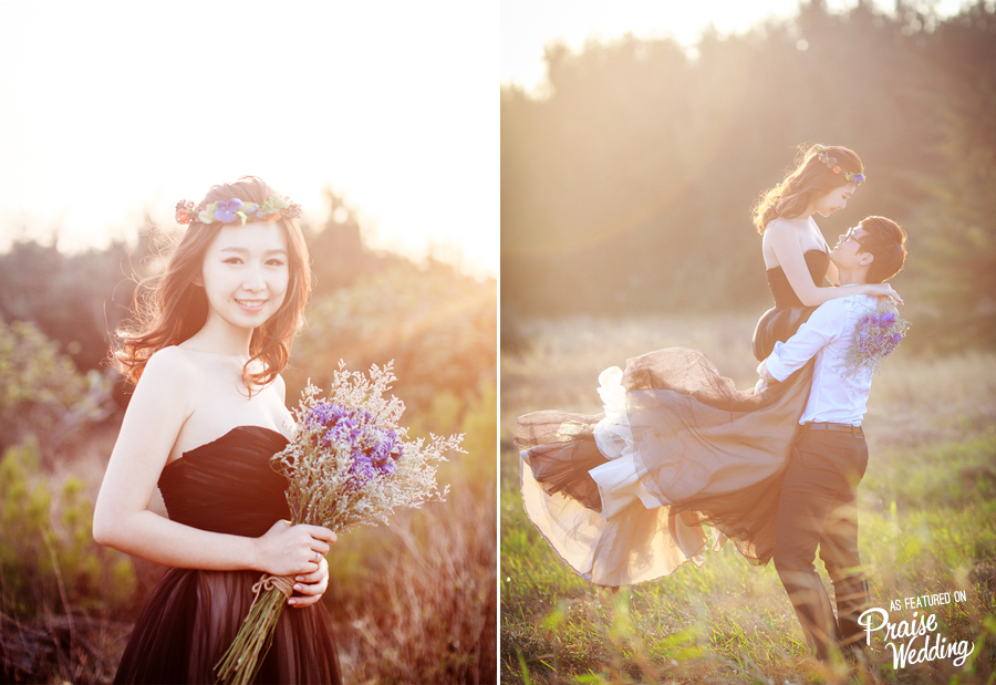 Show your style! Love this natural rustic bridal look and e-sesh!
