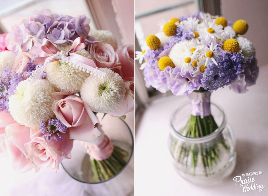 Blossom into beautiful love - these chic feminine bouquets are so lovely! 