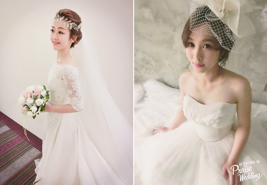 Bird cage or hair crown? Both styles are lovely!