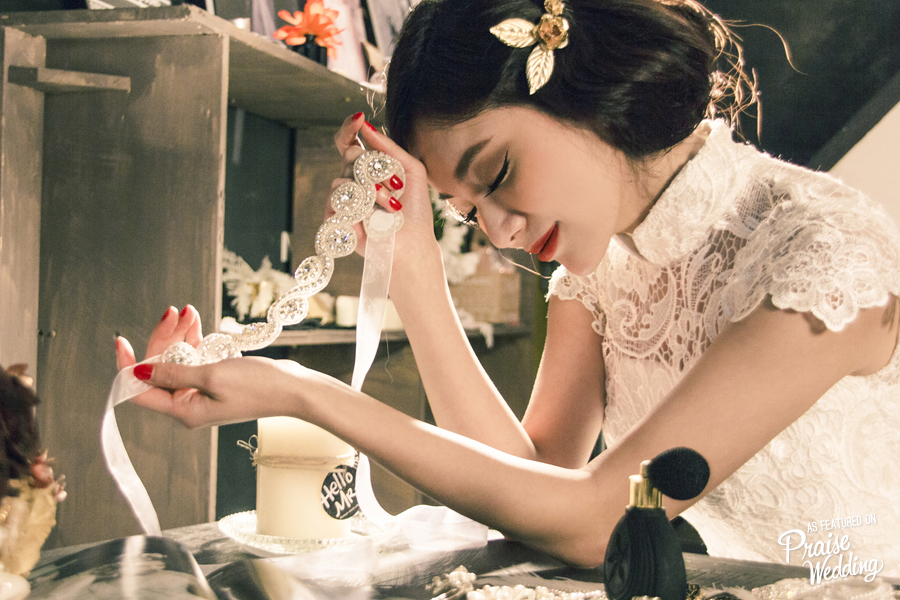 So in love with this vintage-inspired bridal look!