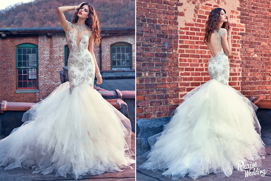 Galia Lahav's "Felicity" mermaid gown with hand embroidery is so charming! 