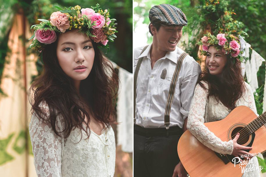 Love this Bride's rustic look! So much natural beauty in this shoot, plus a beautiful flower crown!