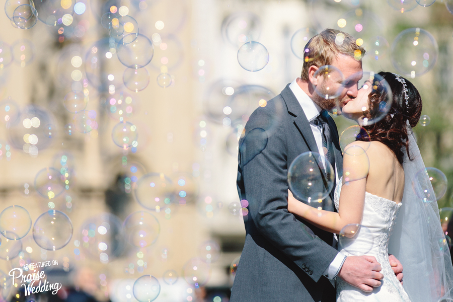There's nothing more romantic than a beautiful kiss surrounded by bubbles!