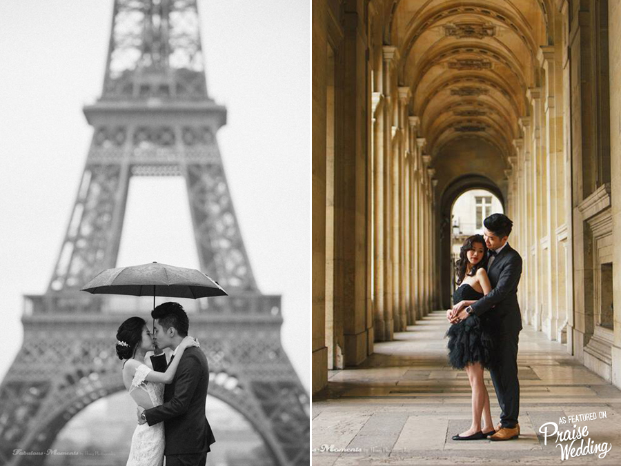 This beautiful Paris engagement shoot deserves to be a postcard! 