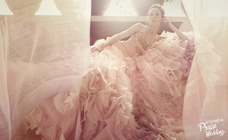 A pink ruffled gown by Rusly Tjohnardi Atelier to dream of all day!