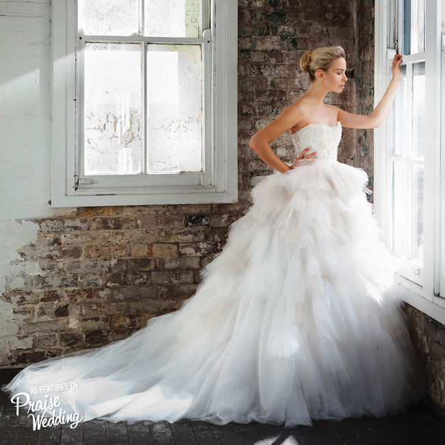 This Steven Khalil bridal gown is so feminine and dreamy!