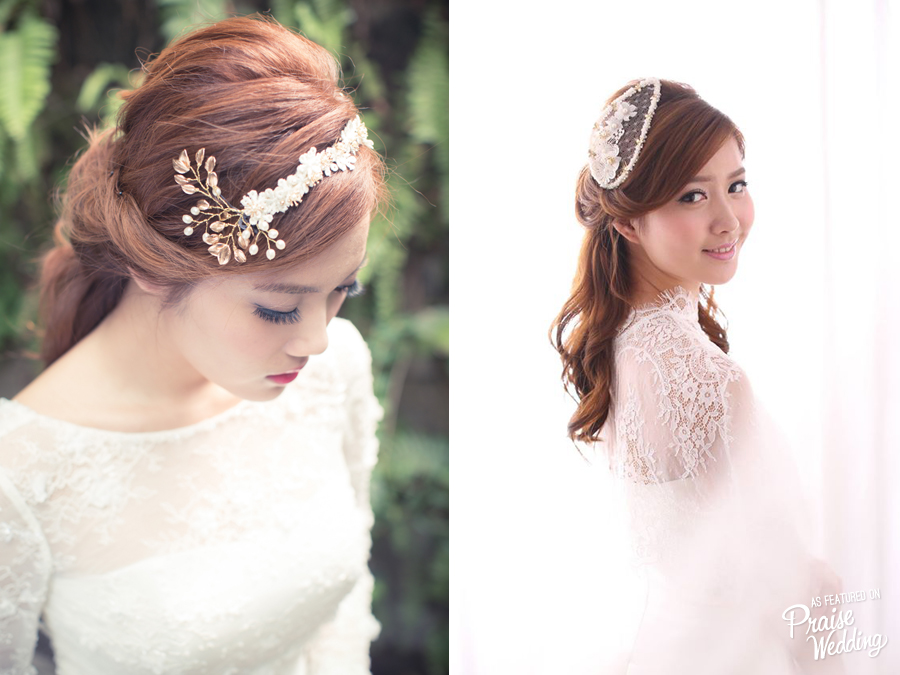 So in love with these vintage-inspired bridal headpieces! 