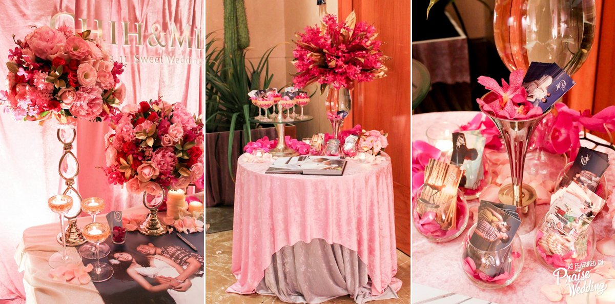 Oh-so sweet wedding decoration in passionate pink!