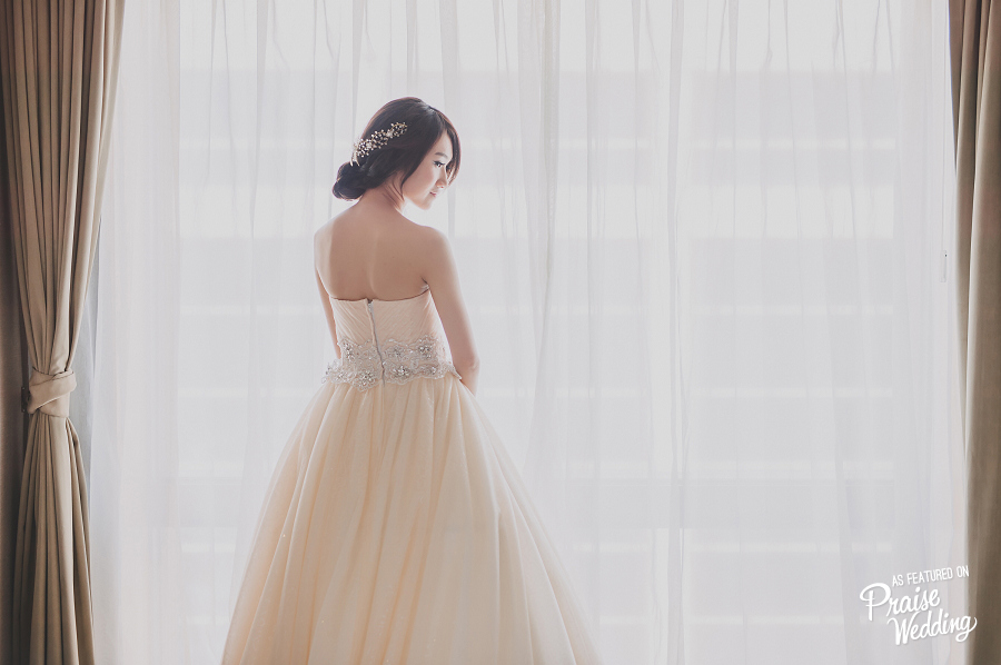 Such a beautiful, dreamy moment, and this bride is a lovely vision.