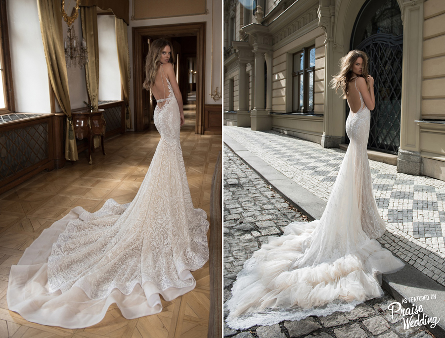 Cannot say no to these gorgeous Berta Bridal gowns with stunning trains!