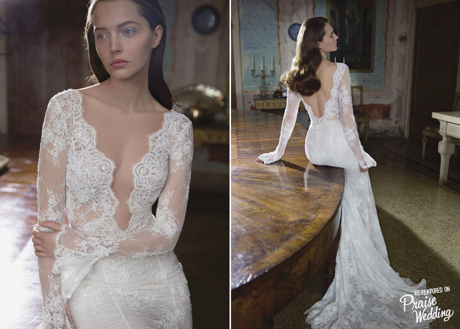 There's nothing more romantic than a sheer lace wedding dress!