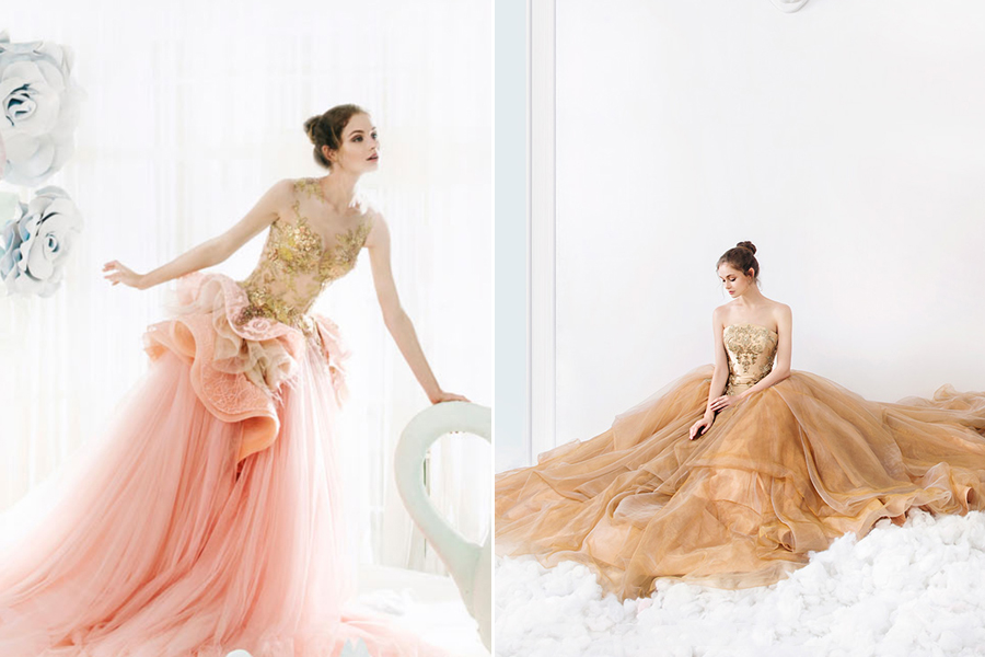 Too. Much. Gorgeousness. Help! Stunning Melta Tan bridal gowns with metallic touch!