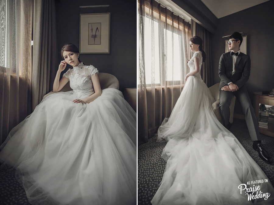 Soft, feminine, and stylish, this bridal look is so charming!