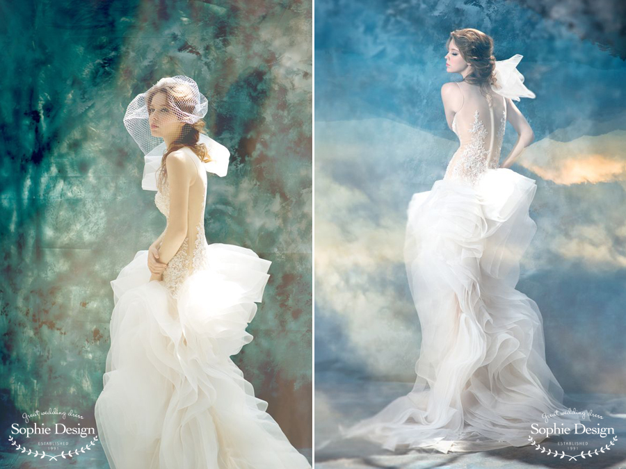 This gorgeous wedding dress by Sophie Design is like a dream!