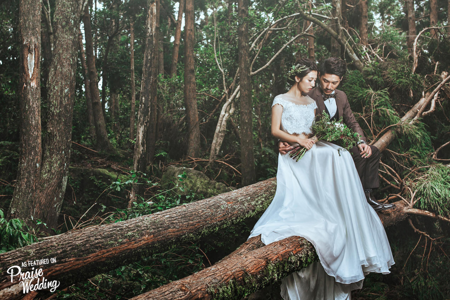 Whimsical and rustic wedding photo that is endlessly romantic!