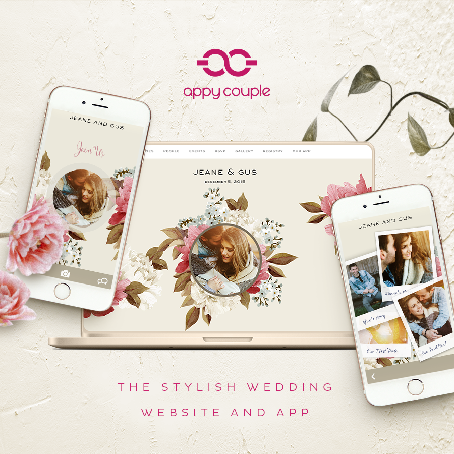 Personalize your wedding website and app now!