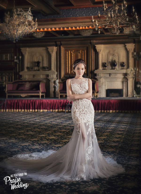 style, grace, and femininity - this sheer bridal look is just wow!