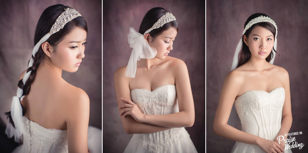 Wear multi-style bridal heapiece / veil in different ways to fit your bridal look!