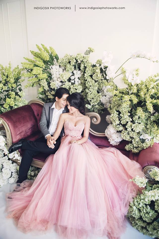 Pink and tulle go hand-in-hand! This Bride looks utterly romantic in her pink tulle gown!