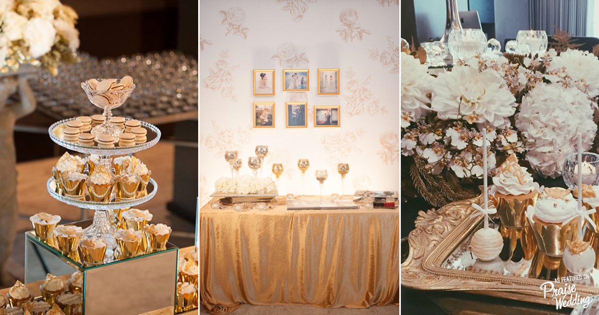 How incredible is this golden wedding theme filled with timeless glam!