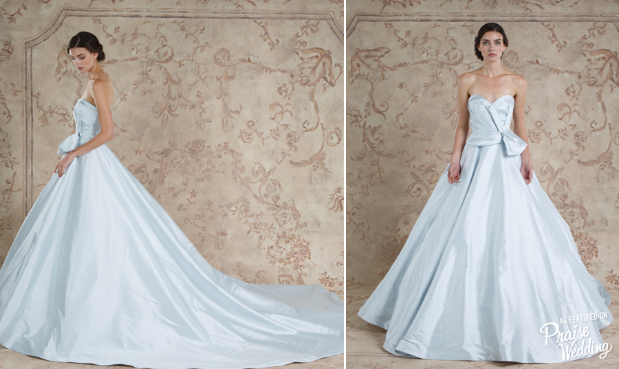Wow-ee! We'll be dreaming of this breathtaking ice blue gown from Sareh Nouri's Fall 2016 Collection for days! Such a romantic creation!