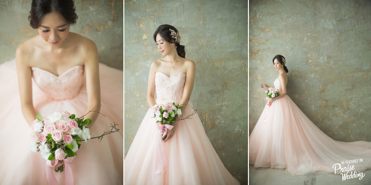 Pink heavenly blooms to match a pretty blush bride!
