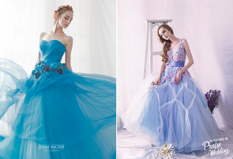 Left or right? Romantic and stylish, these bridal gowns are so sweet and delicate!
