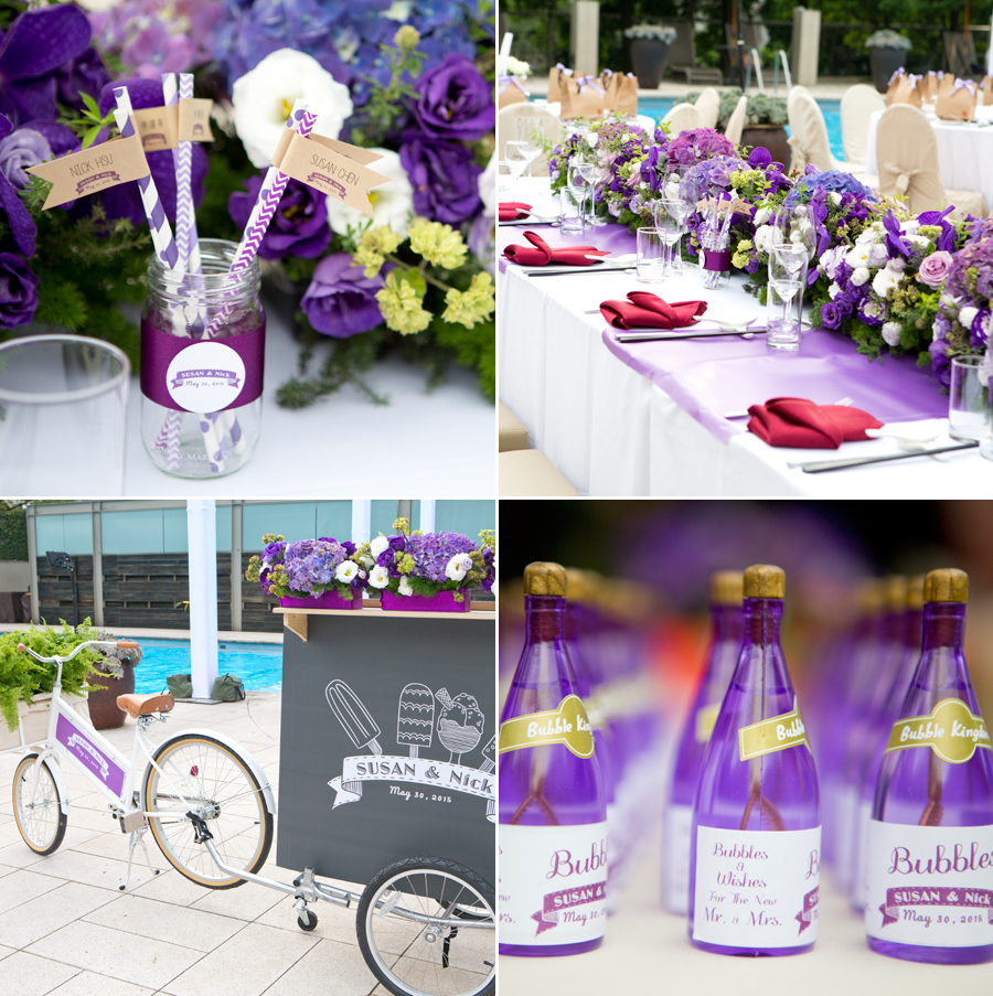 Chic purple wedding theme with super creative details to dream of all day!