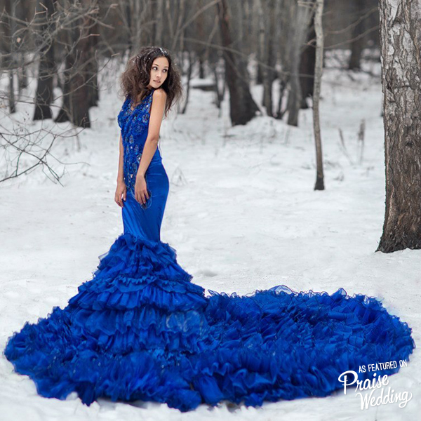 So in love with this stylish royal blue mermaid gown!