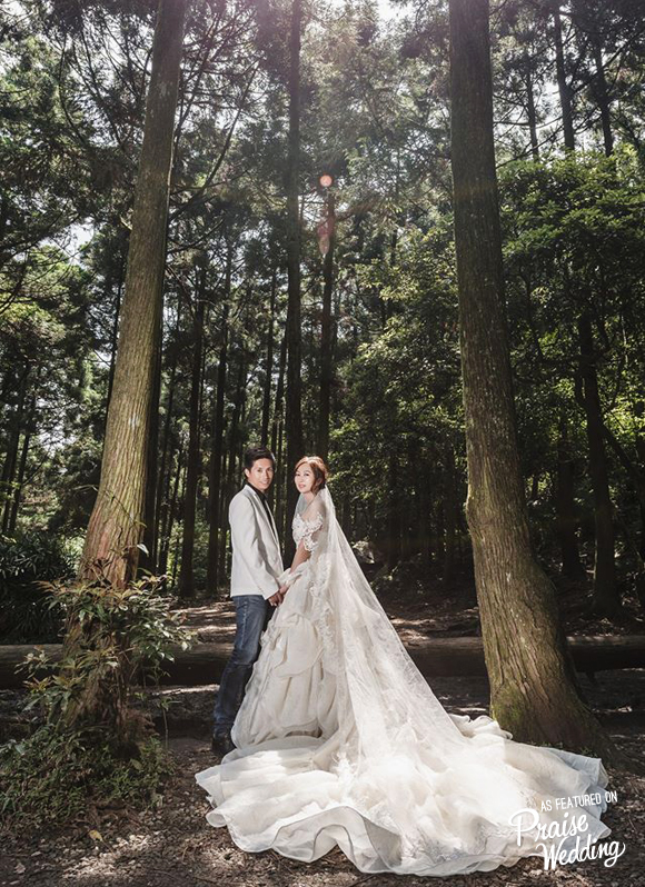 Refreshing, mysterious, and utterly romantic, this forest elopement is like a dream!