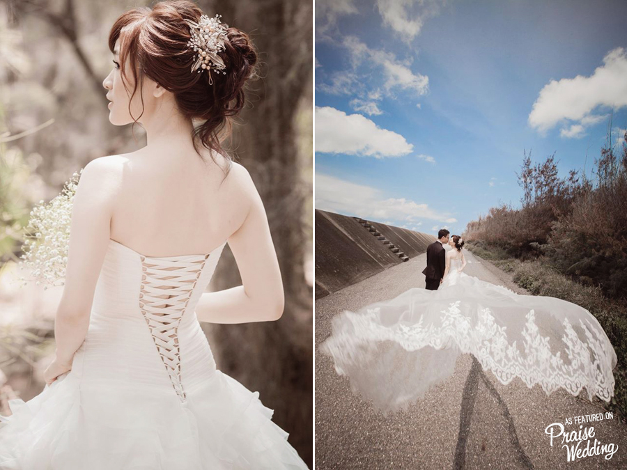 Stylish, classic, and utterly romantic, this bridal look is a total win! 