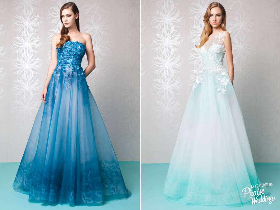 Something blue or a touch of blue? These Tony Ward gowns are absolutely stunning!