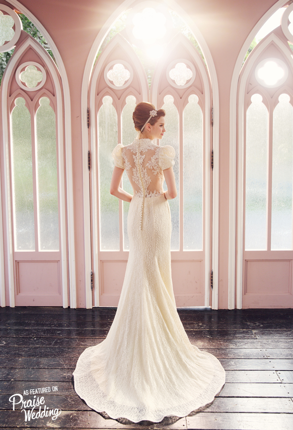 Regal elegance with a touch of magic, this wedding dress is a show stopper!
