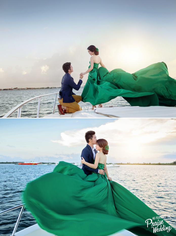 What about a beautiful proposal + prewedding session on a boat? It doesn't get more romantic than this m'dears!