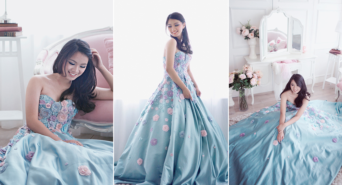 Heavenly blossoms! How lovely is this blue floral gown?