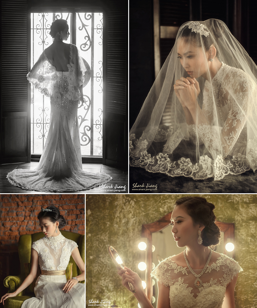 Styled in lace! We absolutely adore these sophisticated + romantic vintage-inspired bridal looks!