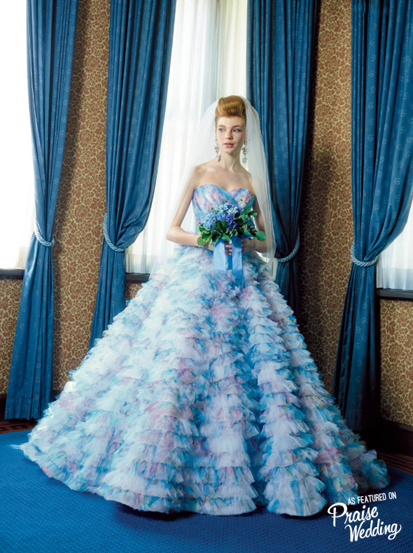 Stunning watercolor ruffle gown from M /Mika Ninagawa's new collection!